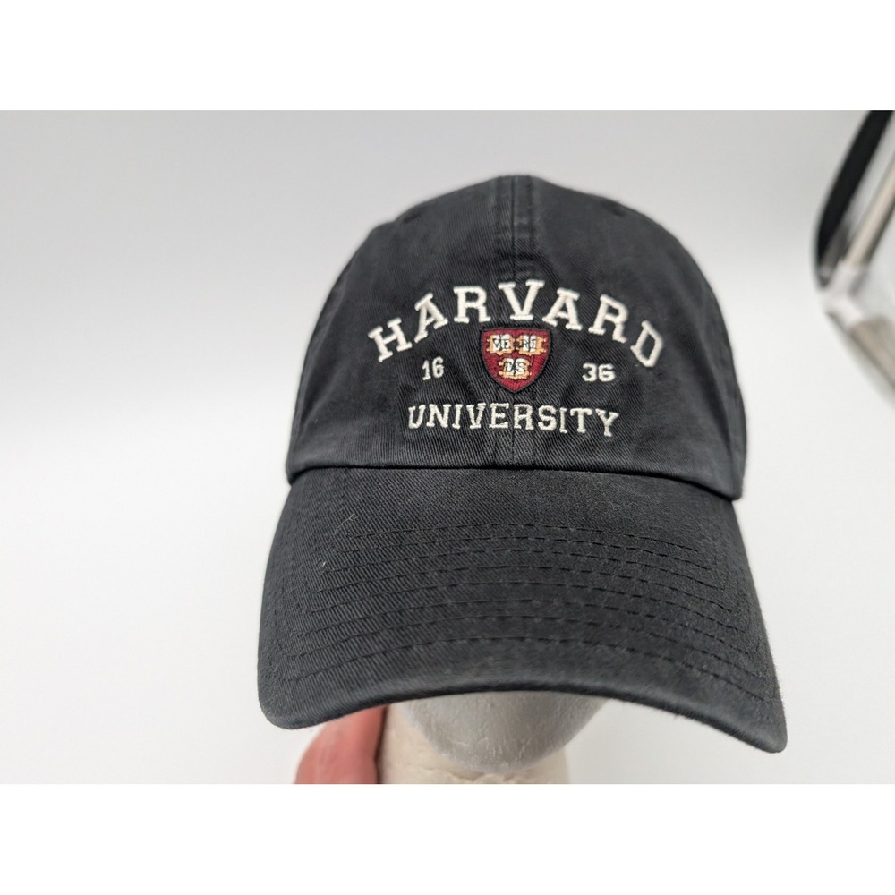47 Brand Harvard University Hat Black Adjustable Baseball Cap Embroidered Logo
